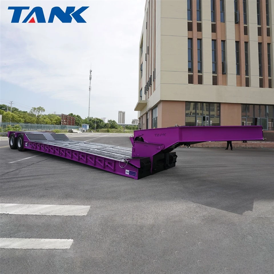 2-axis detachable hydraulic gooseneck lowbed semi-trailer (4)