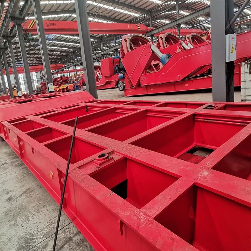 China 80 Ton 40 Feet Flatbed Container Semitrailer With Steel Chassis